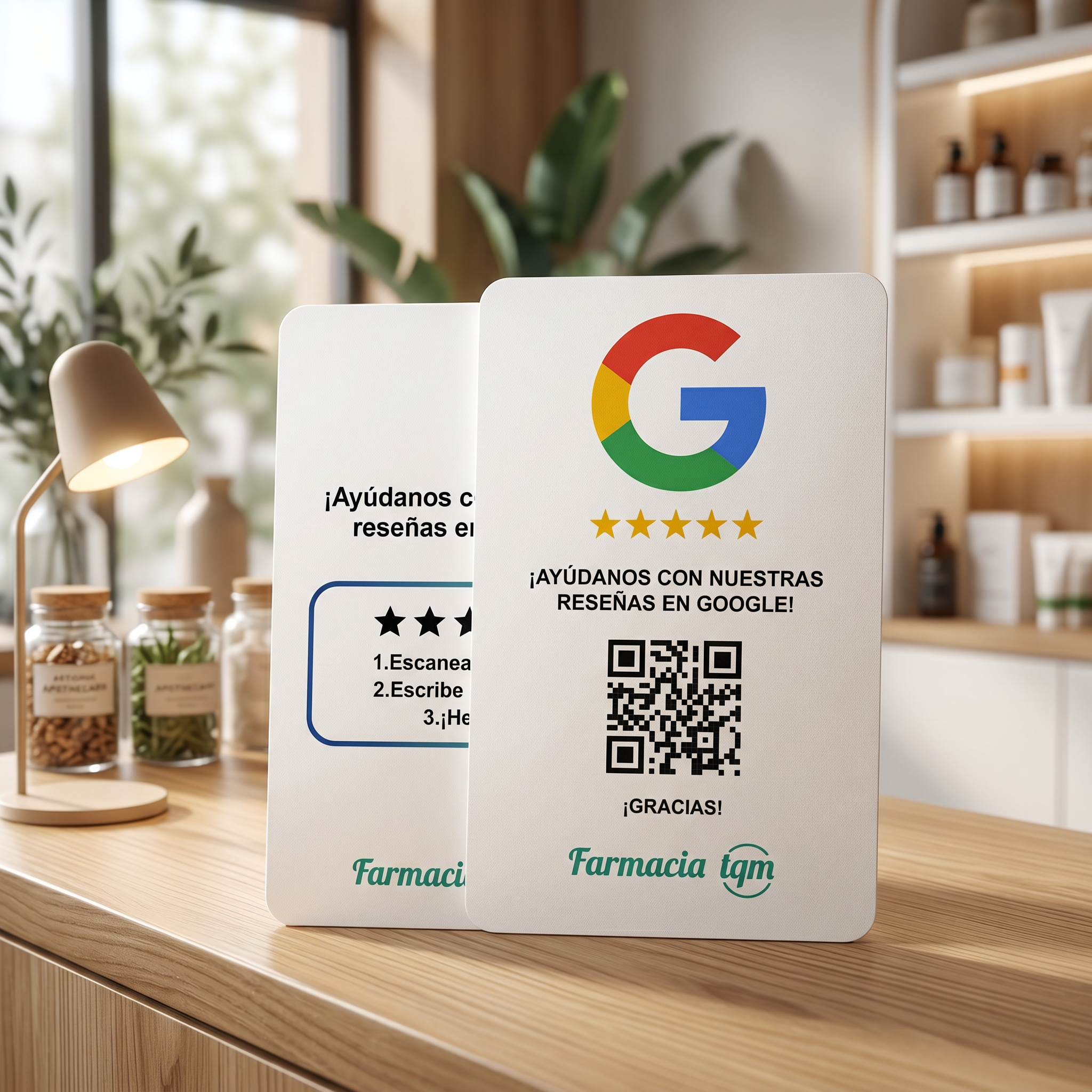 Tarjetas de Farmacia QR Reseña de Google